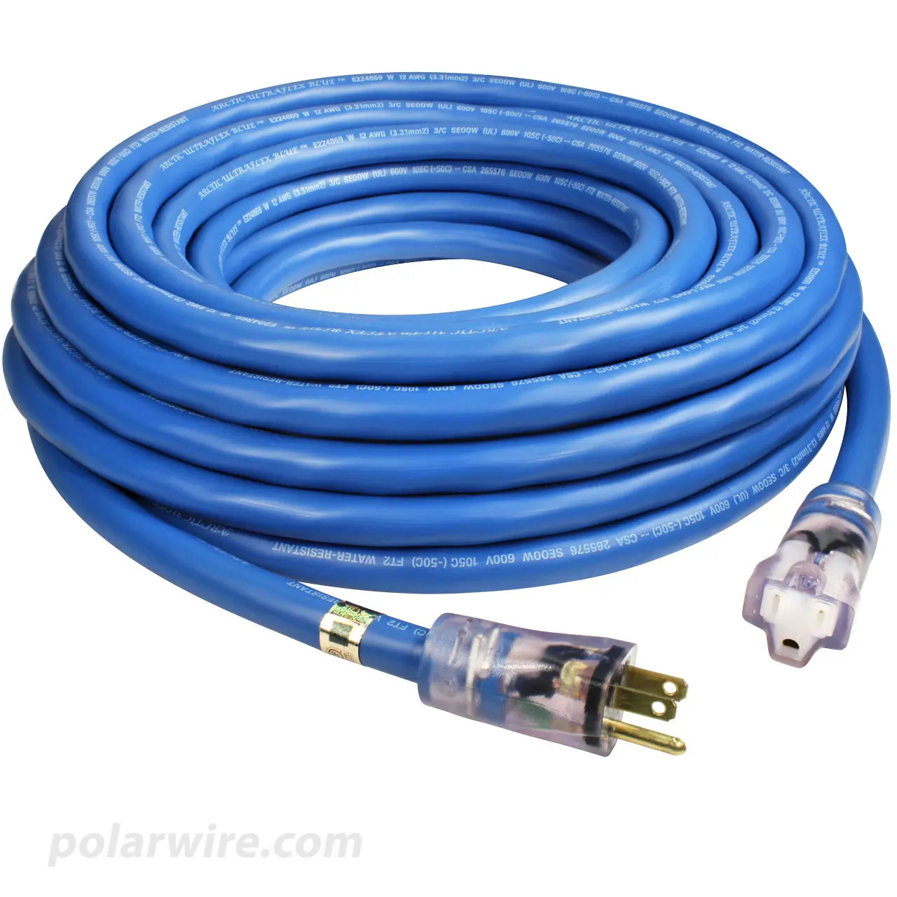25' 12 Ga Extension Cord Arctic Ultraflex Blue | Polar Wire
