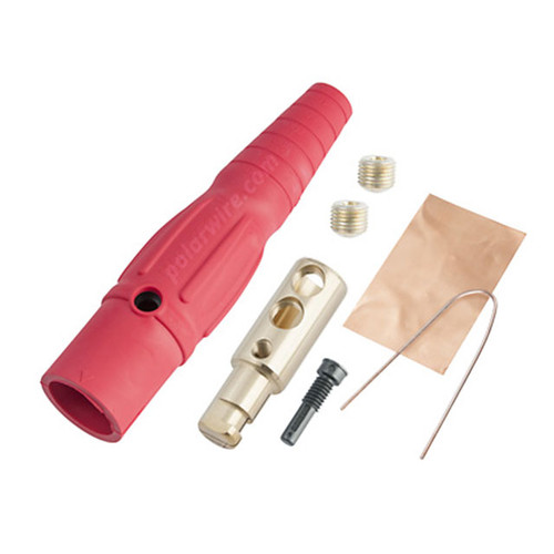 りーん 2-2/0 400A Male Inline Single Pin Connector Red | Polar Wire