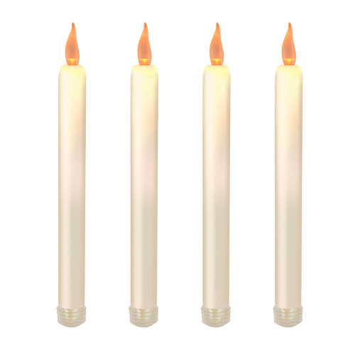 Battery Operated Taper Candles, Soft White - Set of 4