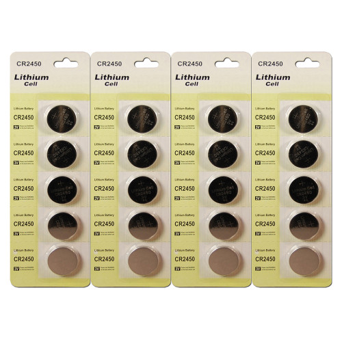 CR2450 Lithium Coin Batteries - Set of 20