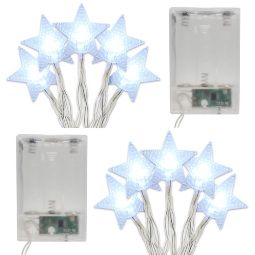Battery Operated LED Mini Star String Lights - Set of 2