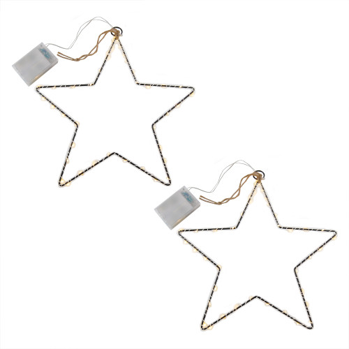 Metal Lantern with Shepherd's Hook - Set of 2