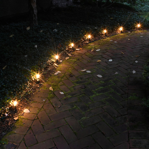 Electric Pathway Lights with 8 Soft White LED Bulbs