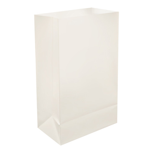 Plastic Luminaria Bags, White - Set of 100