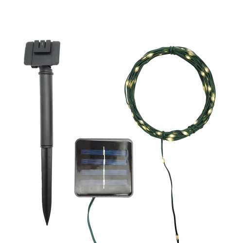 Solar Powered LED PVC Coated String Lights - Soft White