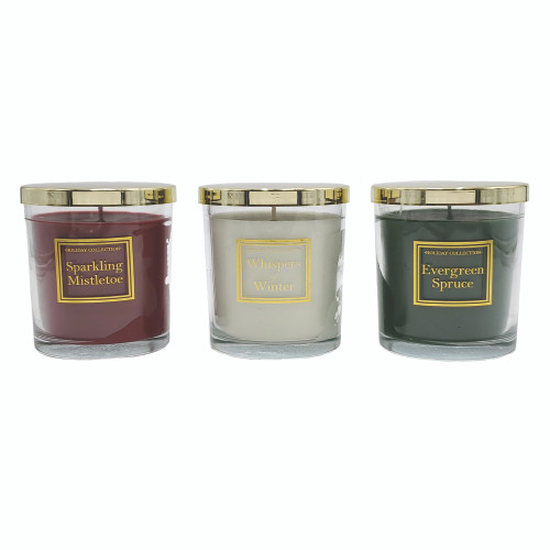 Scented Wax Candles, Holiday Home Collection - Set of 3