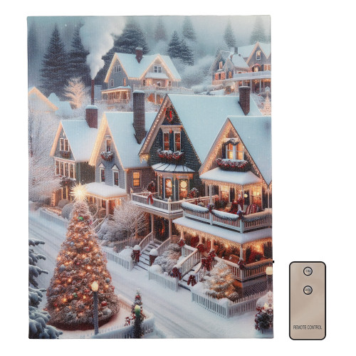 Battery-Operated Lighted Wall Art - Christmas Town