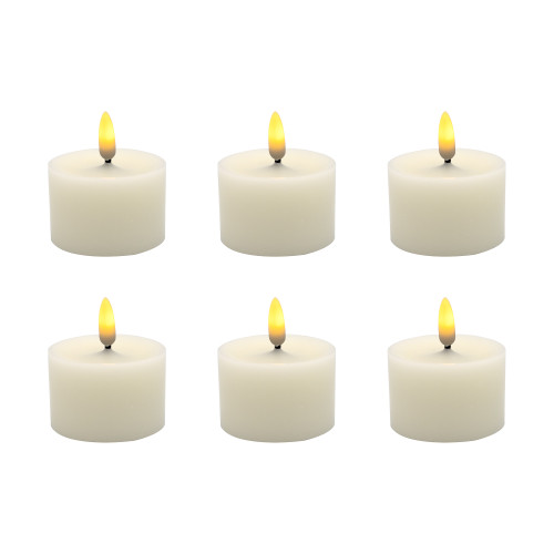 Battery-Operated 3D Wick Flame Wax Candles - Set of 6