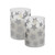 Battery Operated Glass LED Candles , Silver Star - Set of 2