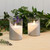 Battery Operated LED Glass Candles with Moving Flame, Gold Accent - Set of 2