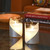 Battery Operated LED Glass Candles with Moving Flame, Gold Accent - Set of 2