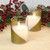 Battery Operated LED Glass Candles with Moving Flame, Gold Accent - Set of 2