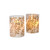 Battery Operated LED Glass Candles with Moving Flame, Gold Fern - Set of 2