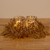 Battery Operated LED Glass Candles with Moving Flame, Gold Fern - Set of 2