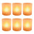 Frosted Votives with Battery Operated LED Lights, Amber - Set of 6