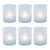 Frosted Votives with Battery Operated LED Lights, Amber - Set of 6