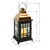 Metal Lantern with Moving Flame LED Candle - Black with Copper Roof