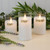 Battery Operated LED Glass Candles with Moving Flame, Live Laugh Love - Set of 3