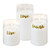 Battery Operated LED Glass Candles with Moving Flame, Live Laugh Love - Set of 3