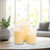 Battery Operated Glass Hurricane LED Candles with Moving Flame - Set of 3