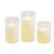 Battery Operated Glass Hurricane LED Candles with Moving Flame - Set of 3