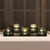 Wooden Candleholder with 5 Glass Holders