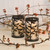 Black Vine Hurricanes with LED Candles - Set of 2