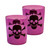 Battery Operated Glass LED Candles, Purple Skull - Set of 2