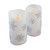 Battery Operated Wax LED Candles, Snowflake - Set of 2
