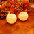 Battery Operated Round Wax LED Candles - Set of 2