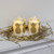 Battery Operated Glass LED Candles, Gold Pineapple - Set of 2