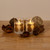 Battery Operated Glass LED Candles, Gold Pineapple - Set of 2