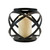 Black Banded Metal Lantern with Battery Operated Candle - 5"