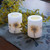 Battery Operated Wax LED Candles, Dried Flowers - Set of 2