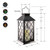 Solar Powered Lantern with LED Candle - Black Tudor