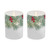 Battery Operated Glass LED Candles, Green Pines - Set of 2