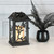 Metal Lantern with Battery Operated Candle - Black Vine