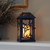 Metal Lantern with Battery Operated Candle - Black Vine
