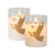 Battery Operated Glass LED Candles, Gold Angels - Set of 2