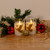 Battery Operated Glass LED Candles, Gold Angels - Set of 2