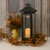 Metal Lantern with Battery Operated Candle - Traditional Black