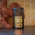 Metal Lantern with Battery Operated Candle - Black Jacquard