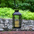 Solar Powered Lantern with LED Candle - Horizontal Black