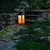 Solar Powered Flame Effect LED Black Lantern