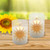 Battery Operated Glass LED Candles, Mosaic Sun - Set of 2