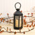 Metal Lantern with Battery Operated Candle - Black Hexagon