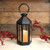 Metal Lantern with Battery Operated Candle - Black Hexagon