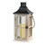 Wooden Lantern with Battery Operated Candle - White Washed with Black Roof