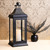 Metal Lantern with Battery Operated Candle - 19" Black