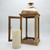 Wooden Lantern with Battery Operated Candle - Brown with Copper Roof